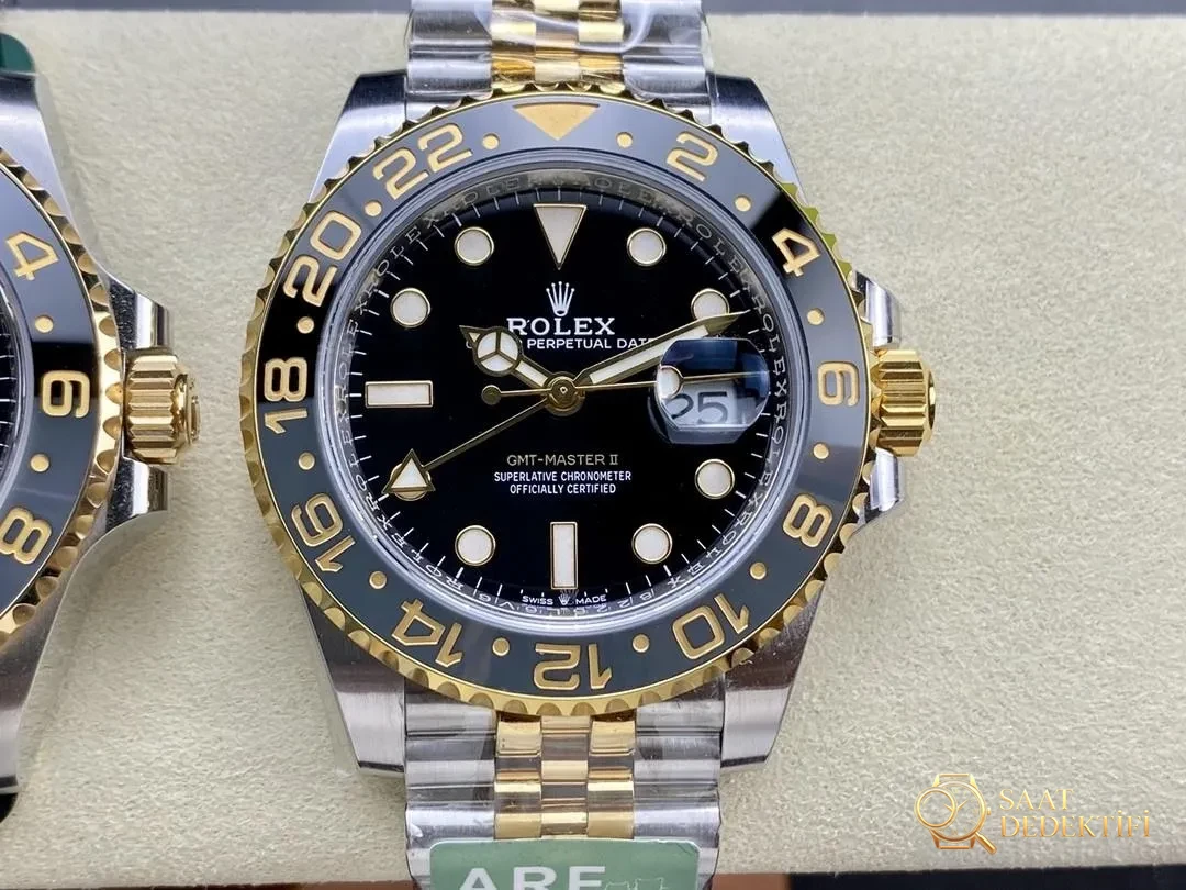 Gerçek-replika karşılaştırması: ARF Factory Rolex ağırlıklandırılmış GMT iki renkli asetli yumurta bezel gerçekten 166 gram mı? - Bilezik, Toka ve Klips Mekanizması
