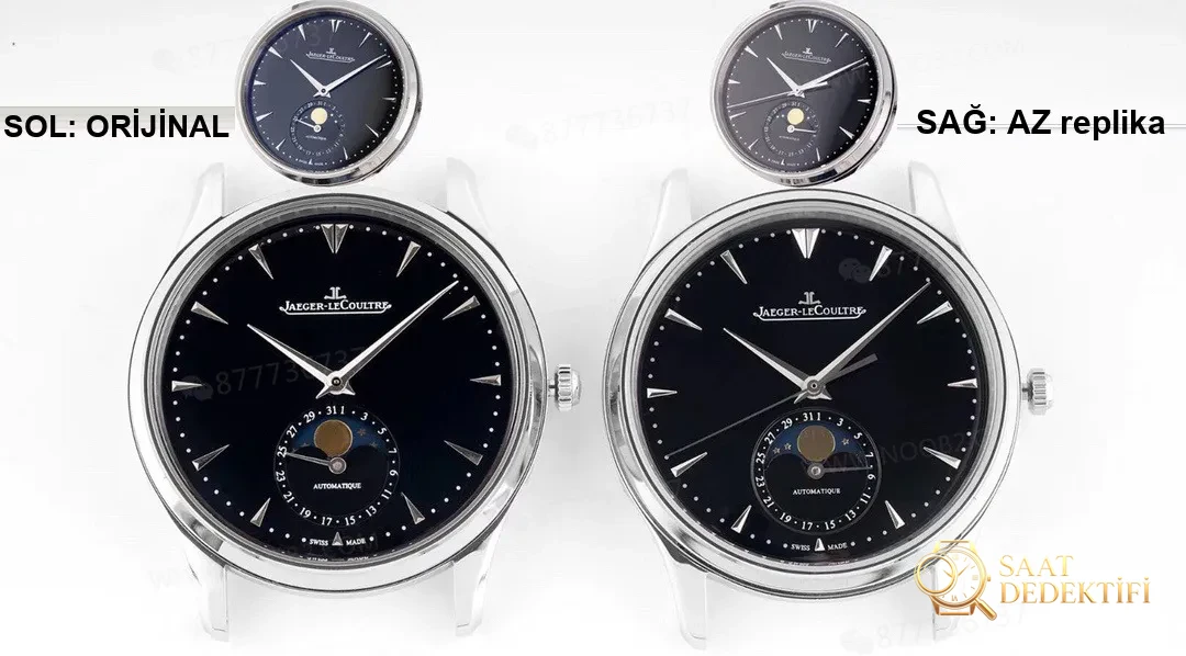 Real vs. replica: How does the AZ Factory Jaeger-LeCoultre Master Moonphase q1368470 watch fare? - Dial Detail and Bezel Workmanship