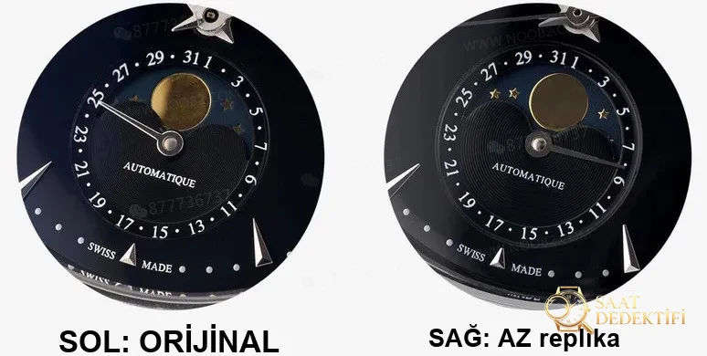 Real vs. replica: How does the AZ Factory Jaeger-LeCoultre Master Moonphase q1368470 watch fare? - Macro Dial and Index Workmanship