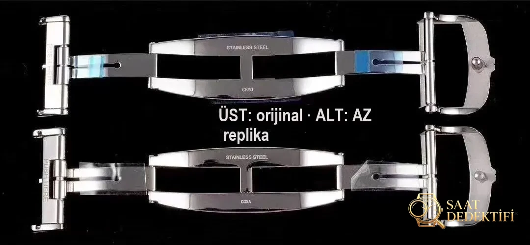 Gerçek-replika karşılaştırması: AZ Factory Joker — Jaeger-LeCoultre Master serisi 1378420 saat - Kordon Dokusu ve Dikiş Detayları