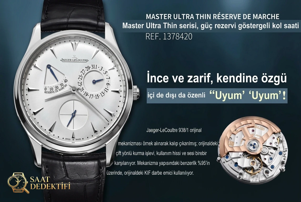 Gerçek-replika karşılaştırması: AZ Factory Joker — Jaeger-LeCoultre Master serisi 1378420 saat - Makro Mekanizma Köprüleri ve Cenevre Çizgileri