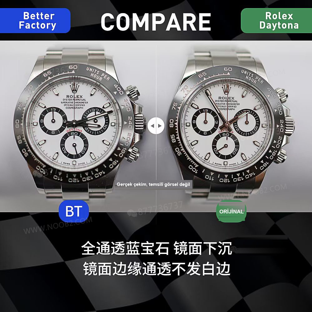 Gerçek-replika karşılaştırması: BT Factory/better Rolex Daytona 4130 mekanizması ile orijinal arasında ne fark var? — 1. fotoğraf