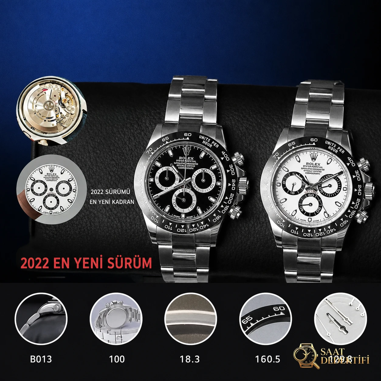 Gerçek-replika karşılaştırması: BT Factory/better Rolex Daytona 4130 mekanizması ile orijinal arasında ne fark var? - Kasa Profili ve Kurma Kolu İncelemesi