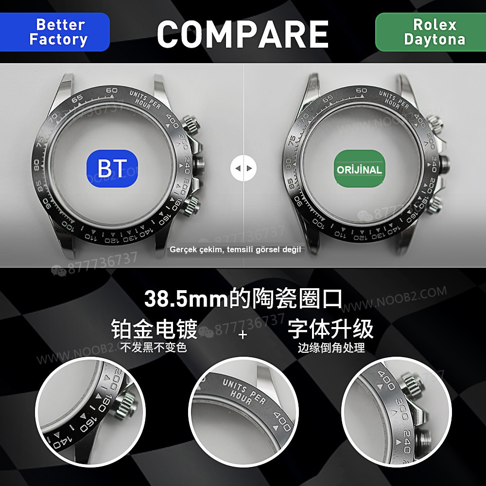 Gerçek-replika karşılaştırması: BT Factory/better Rolex Daytona 4130 mekanizması ile orijinal arasında ne fark var? — 7. fotoğraf