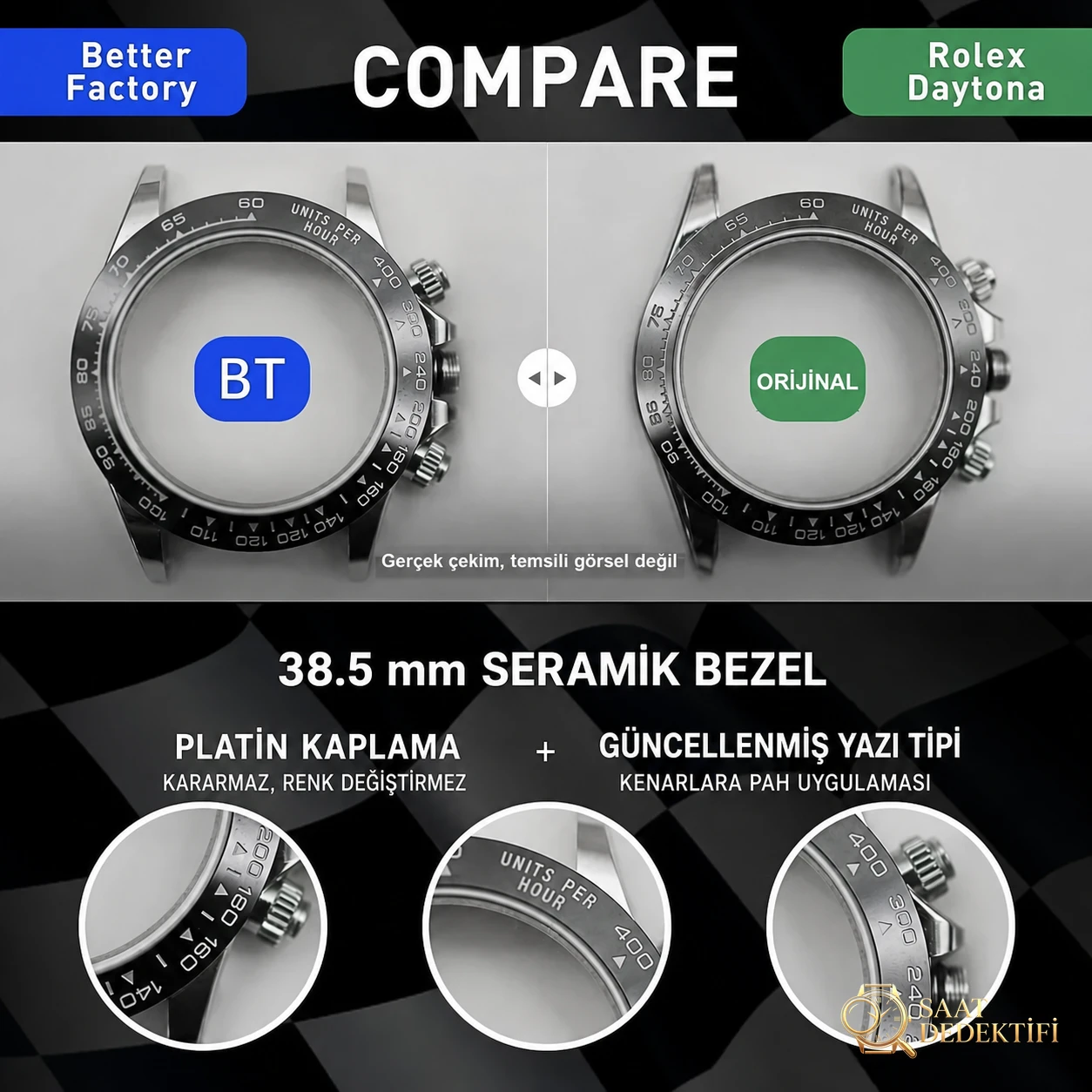 Gerçek-replika karşılaştırması: BT Factory/better Rolex Daytona 4130 mekanizması ile orijinal arasında ne fark var? - Klips Kilidi ve Lazer Damgalar