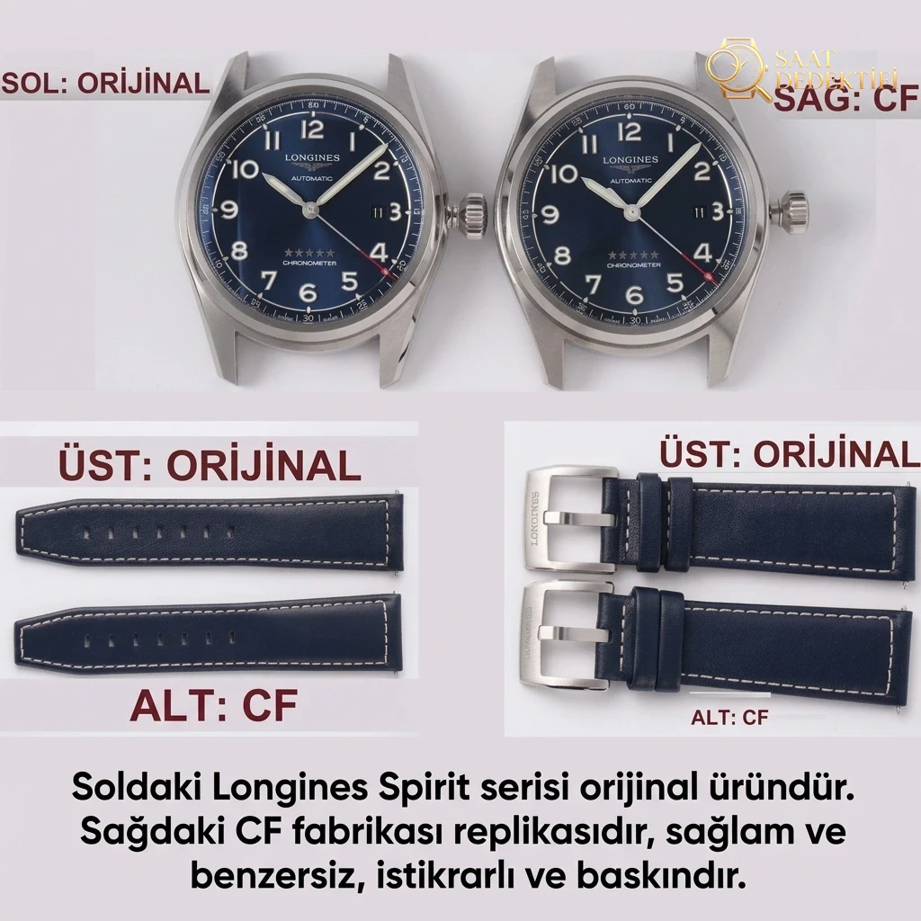 Gerçek-replika karşılaştırması: CF Factory Longines Conquest kalitesi nasıl? - Kasa Profili ve Kurma Kolu İncelemesi