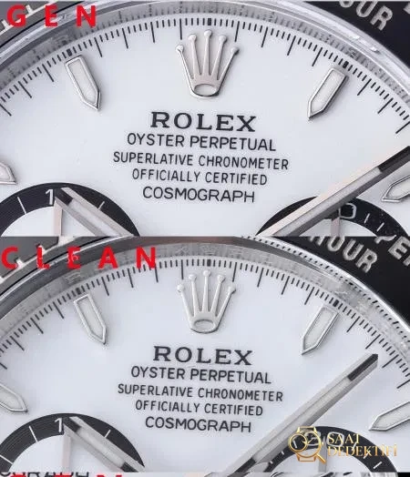 Gerçek-replika karşılaştırması: Clean Daytona 126500 Panda 4131 mekanizma orijinalle karşılaştırma - Kadran Detayı ve Bezel İşçiliği