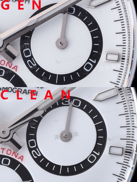 Gerçek-replika karşılaştırması: Clean Daytona 126500 Panda 4131 mekanizma orijinalle karşılaştırma — 3. fotoğraf
