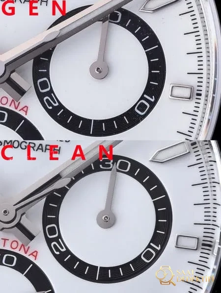 Gerçek-replika karşılaştırması: Clean Daytona 126500 Panda 4131 mekanizma orijinalle karşılaştırma - Kasa Profili ve Kurma Kolu İncelemesi