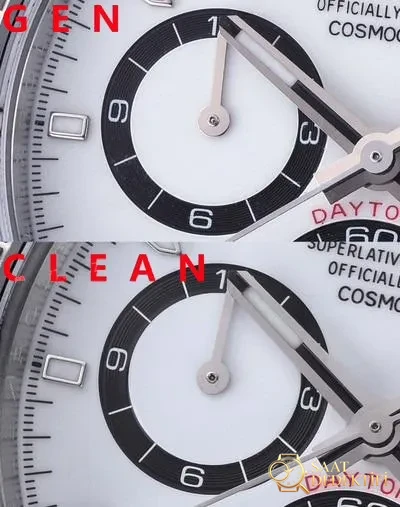 Gerçek-replika karşılaştırması: Clean Daytona 126500 Panda 4131 mekanizma orijinalle karşılaştırma - Fosfor ve Super-LumiNova Gece Görünümü
