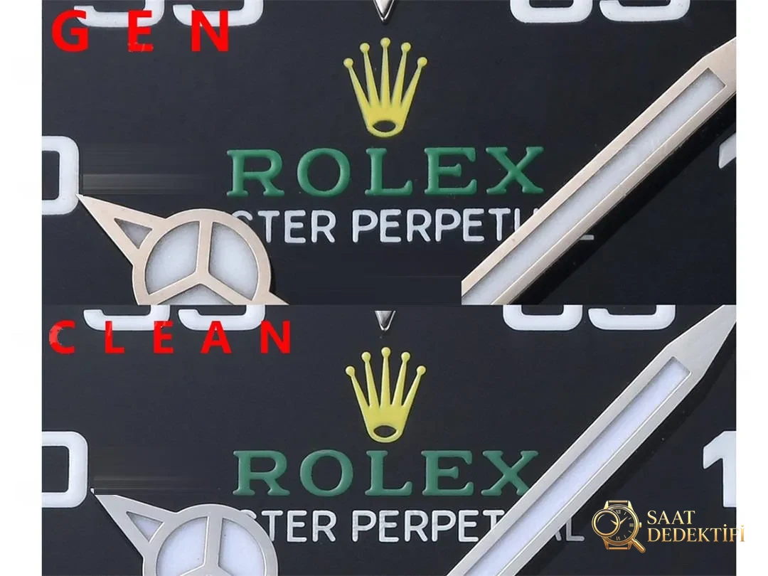 Gerçek-Replika Karşılaştırması: Clean Rolex Air-King m126900 Simetrik Saat İşaretleri - Bilekte Duruş ve Kasa Orantısı