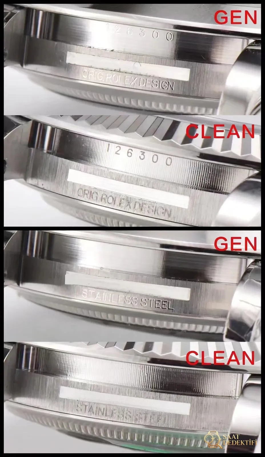 Gerçek-replika karşılaştırması: Clean Rolex Datejust nane yeşili kadran ilk bakışta replika belli olur mu? - Kasa Çeliği ve Polisaj Kalitesi