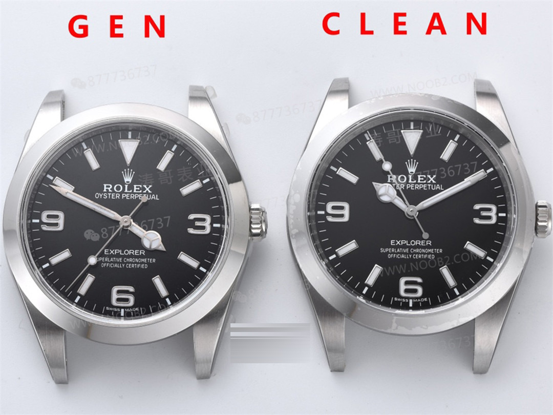 Gerçek-Replika Karşılaştırması: Clean Rolex Explorer Birinci Nesil m214270, 3132 Mekanizma, 39 mm — 1. fotoğraf