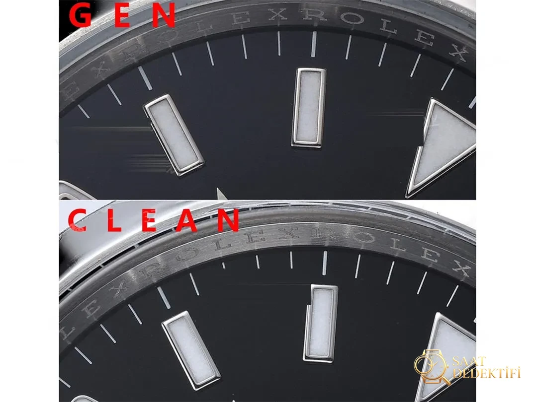 Gerçek-replika karşılaştırması: Clean Rolex Explorer I m124270, 3230 mekanizma, 36 mm - Arka Kapak ve Mekanizma Detayı
