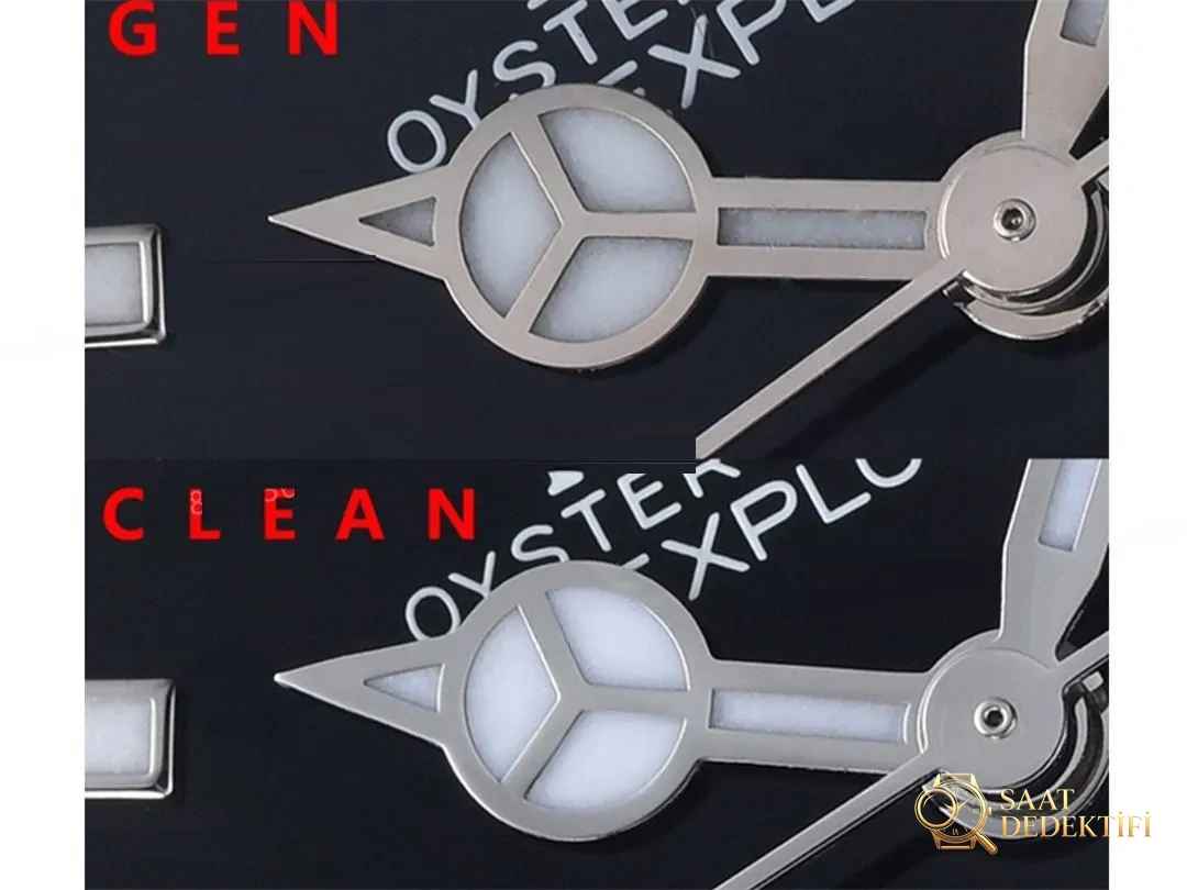 Gerçek-replika karşılaştırması: Clean Rolex Explorer I m124270, 3230 mekanizma, 36 mm - Bilezik, Toka ve Klips Mekanizması