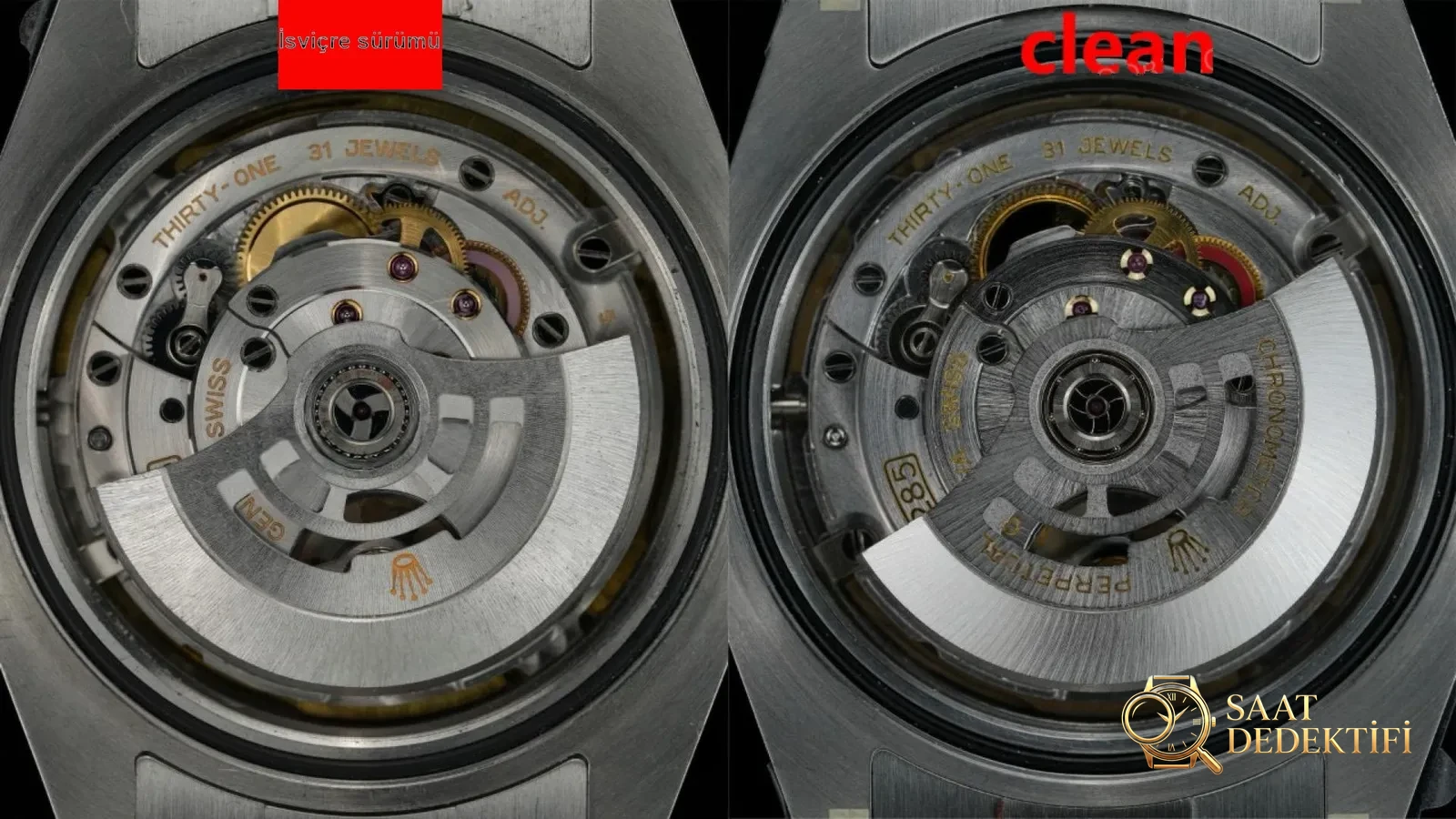 Gerçek-replika karşılaştırması: Clean Rolex Explorer II ile orijinalin karşılaştırması - Kasa Profili ve Kurma Kolu İncelemesi