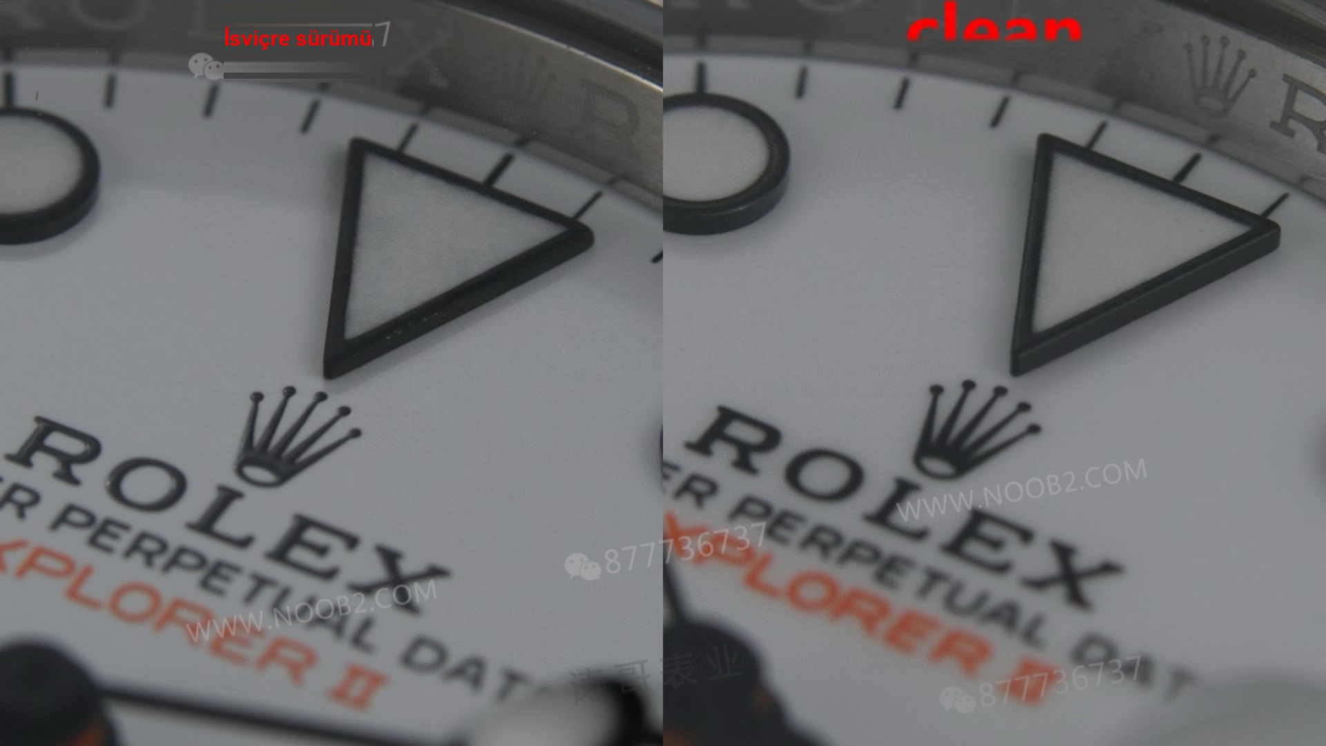 Gerçek-replika karşılaştırması: Clean Rolex Explorer II ile orijinalin karşılaştırması — 10. fotoğraf