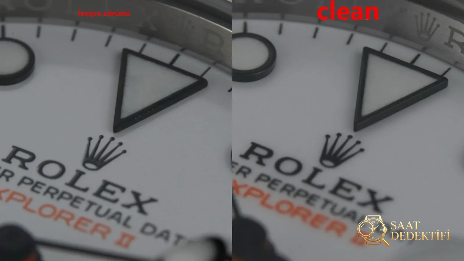 Gerçek-replika karşılaştırması: Clean Rolex Explorer II ile orijinalin karşılaştırması - Mekanizma Zemberek ve Balans Detayı
