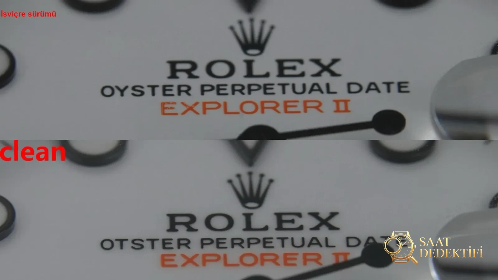 Gerçek-replika karşılaştırması: Clean Rolex Explorer II ile orijinalin karşılaştırması - Yan Profil ve Kordon Bağlantısı