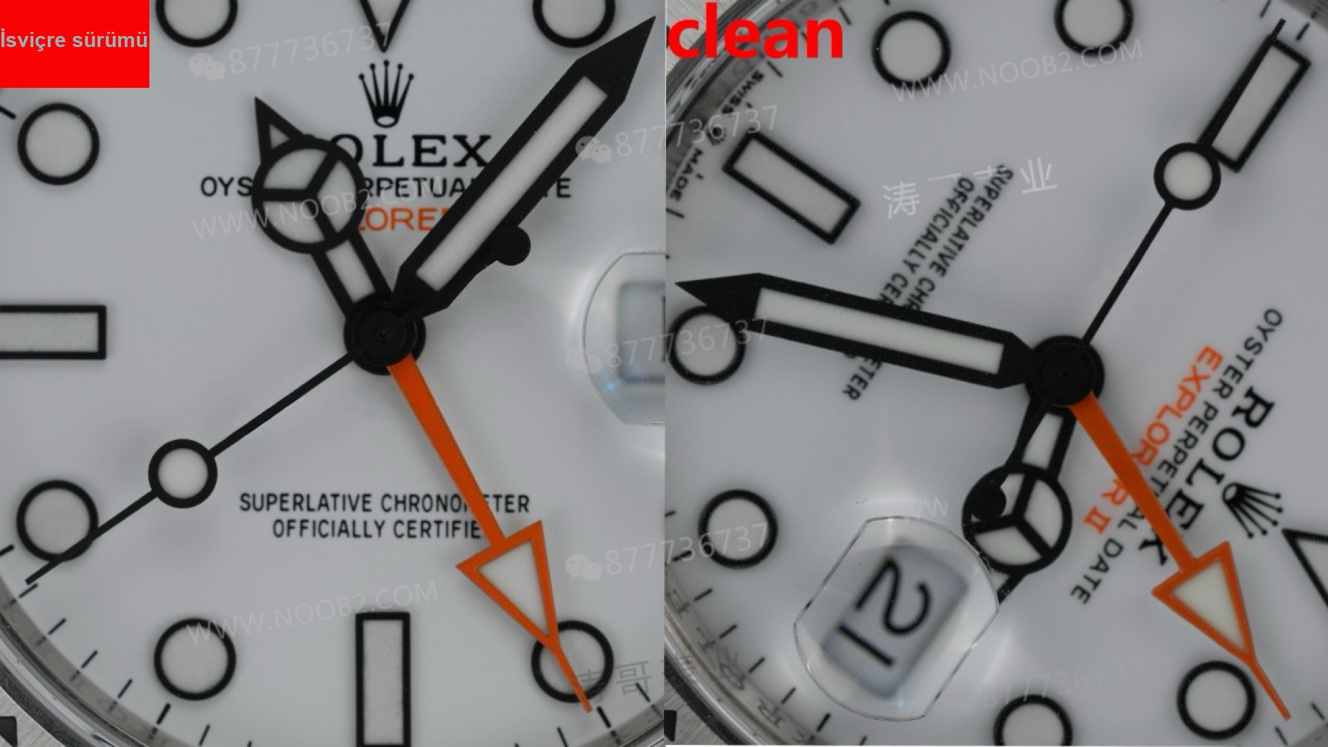 Gerçek-replika karşılaştırması: Clean Rolex Explorer II ile orijinalin karşılaştırması — 12. fotoğraf