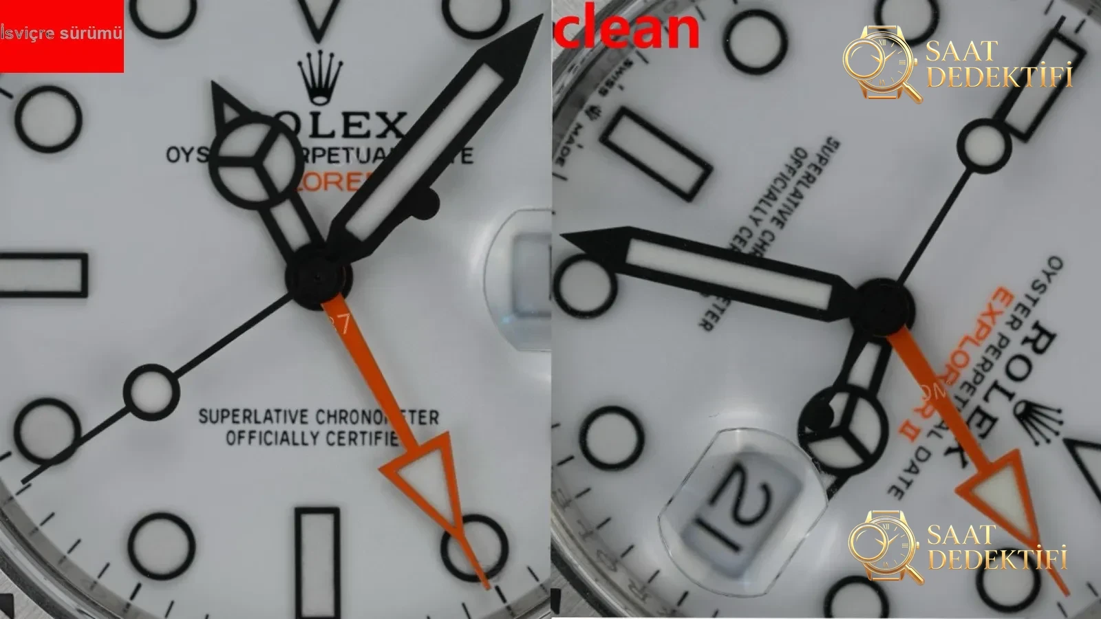 Gerçek-replika karşılaştırması: Clean Rolex Explorer II ile orijinalin karşılaştırması - Genel Açı ve Estetik Duruş
