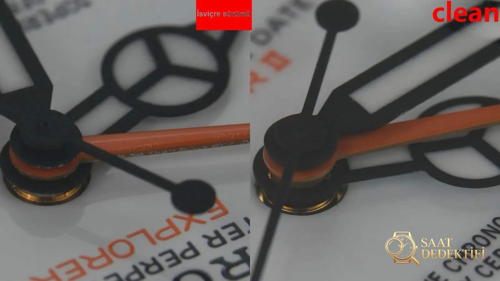 Gerçek-replika karşılaştırması: Clean Rolex Explorer II ile orijinalin karşılaştırması - Kasa Çeliği ve Polisaj Kalitesi