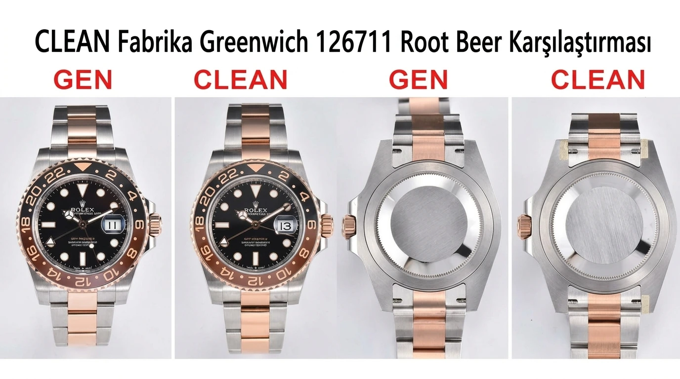 Clean Factory Rolex, Clean Factory Cola bezel, Clean Factory resmi site, Clean Factory saat, Clean Factory GMT-Master, Clean Factory Root Beer bezel, Clean Factory 126711