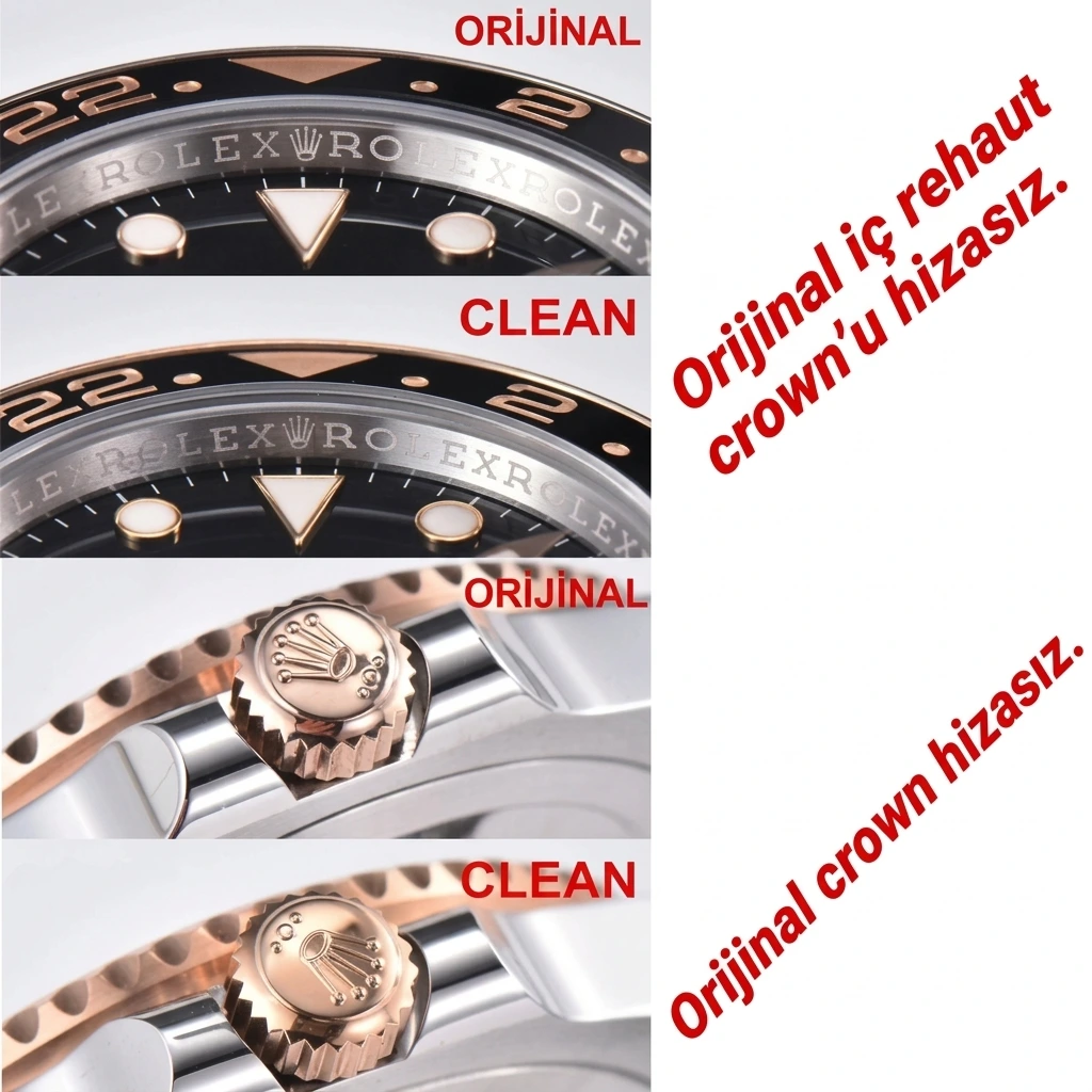 Gerçek-replika karşılaştırması: Clean Rolex GMT 126711 Root Beer bezelinin kalitesi iyi mi? - Klips Kilidi ve Lazer Damgalar