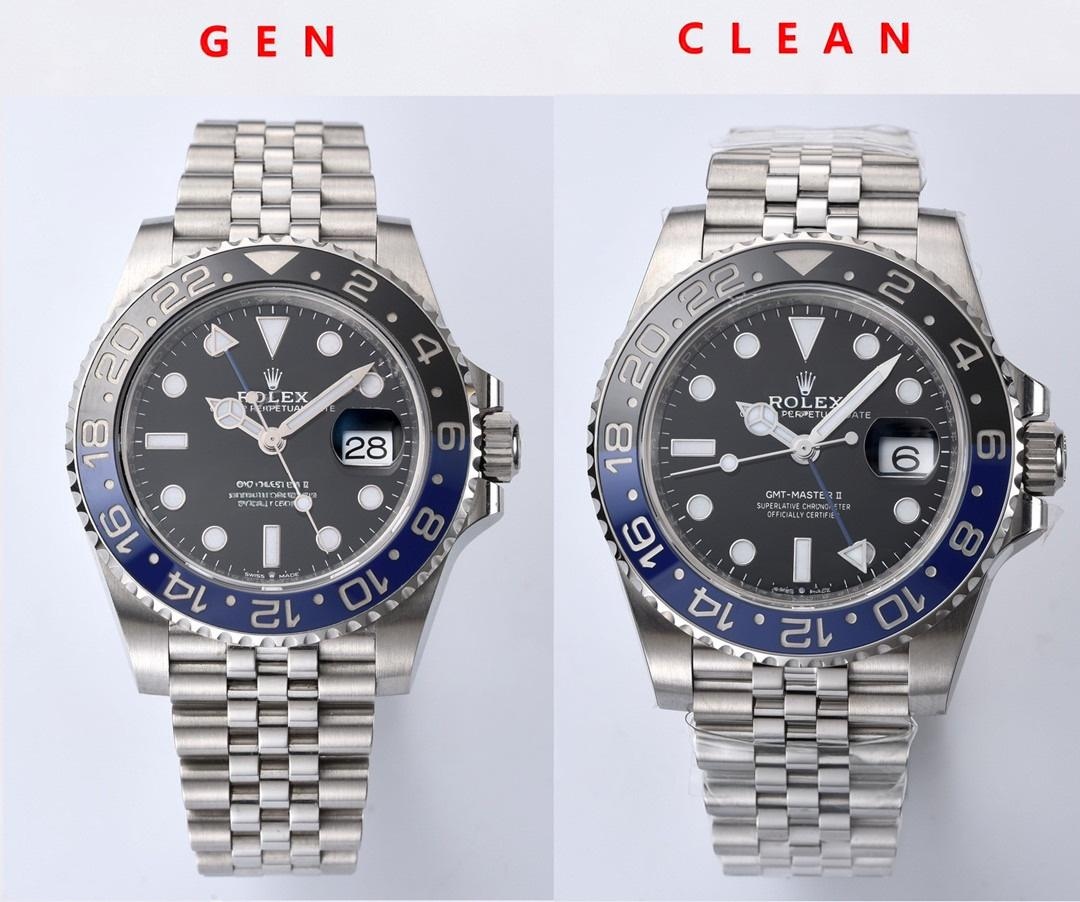 Gerçek-Replika Karşılaştırması: Clean Rolex GMT Inter Milan Bezel (Mavi-Siyah Bezel) — 1. fotoğraf