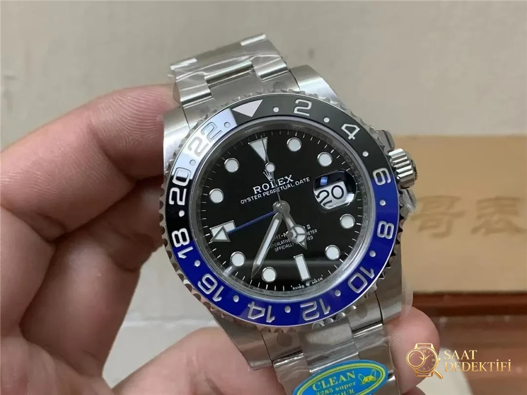 Gerçek-Replika Karşılaştırması: Clean Rolex GMT Inter Milan Bezel (Mavi-Siyah Bezel) - Bilezik, Toka ve Klips Mekanizması