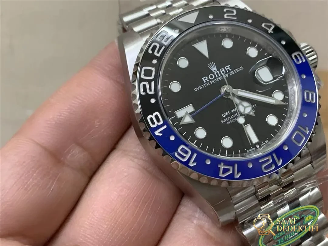 Gerçek-Replika Karşılaştırması: Clean Rolex GMT Inter Milan Bezel (Mavi-Siyah Bezel) - Yan Profil ve Kordon Bağlantısı