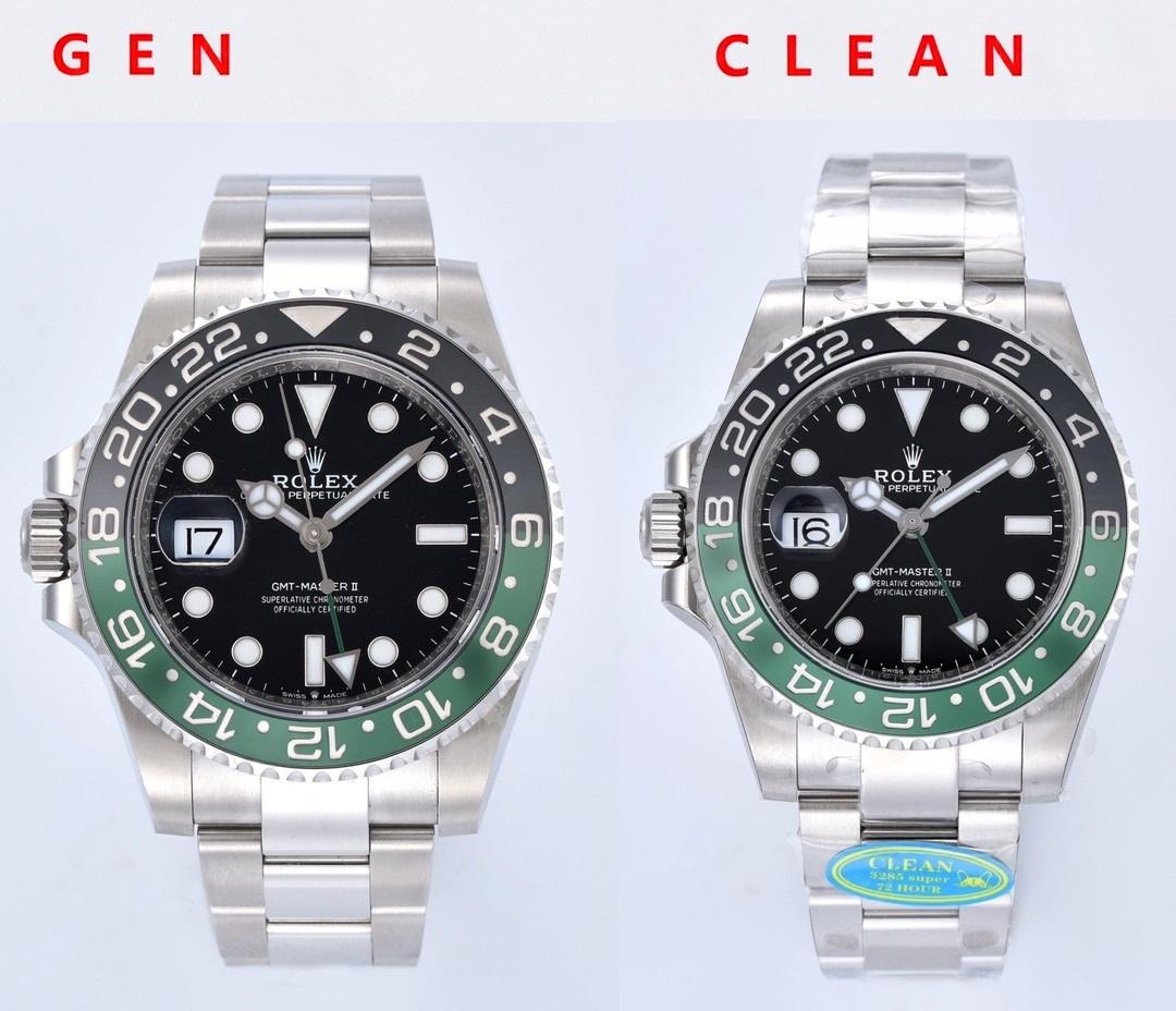 Gerçek-replika karşılaştırması: Clean Rolex GMT Sprite bezel Dandong 3285 mekanizması orijinaline uygun mu? — 1. fotoğraf