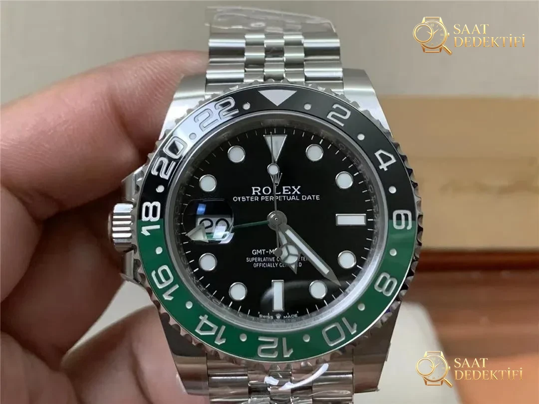 Gerçek-replika karşılaştırması: Clean Rolex GMT Sprite bezel Dandong 3285 mekanizması orijinaline uygun mu? - Bilekte Duruş ve Kasa Orantısı