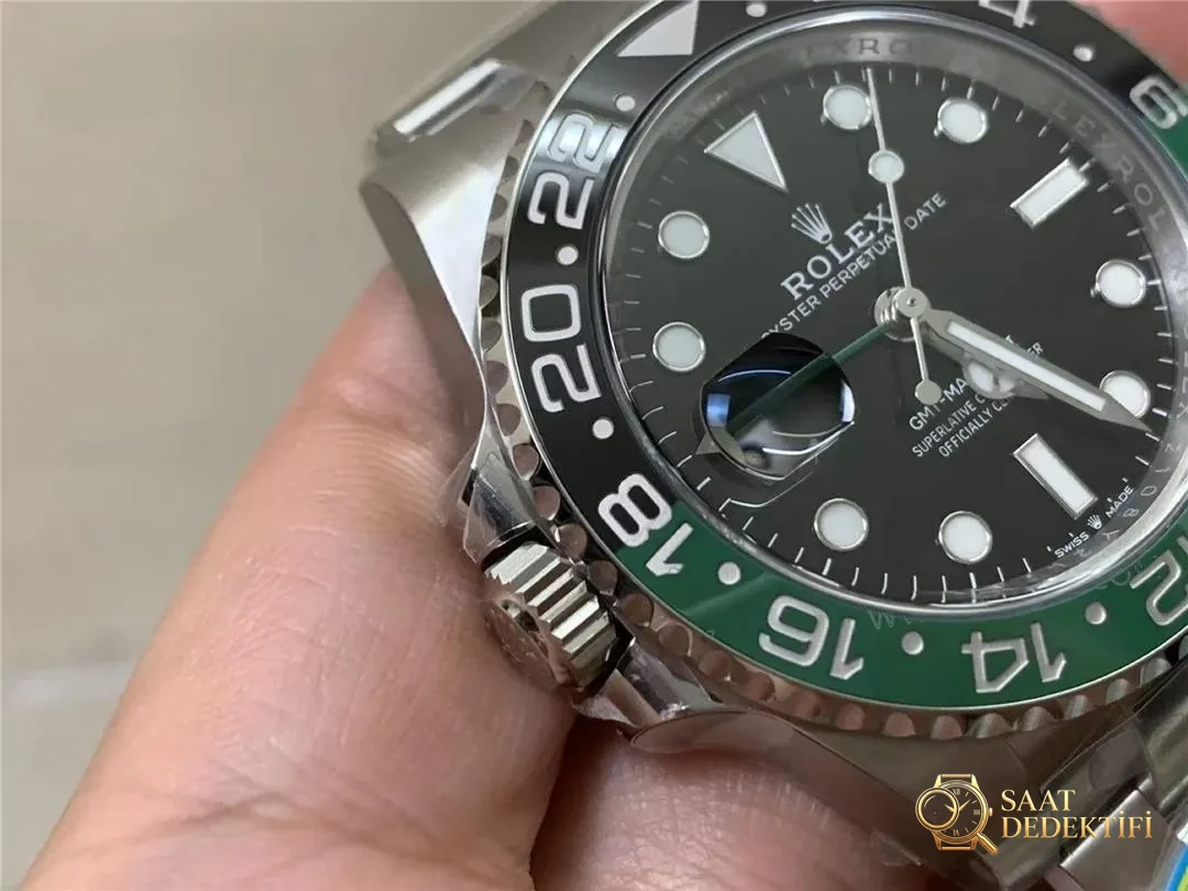 Gerçek-replika karşılaştırması: Clean Rolex GMT Sprite bezel Dandong 3285 mekanizması orijinaline uygun mu? - Yan Profil ve Kordon Bağlantısı