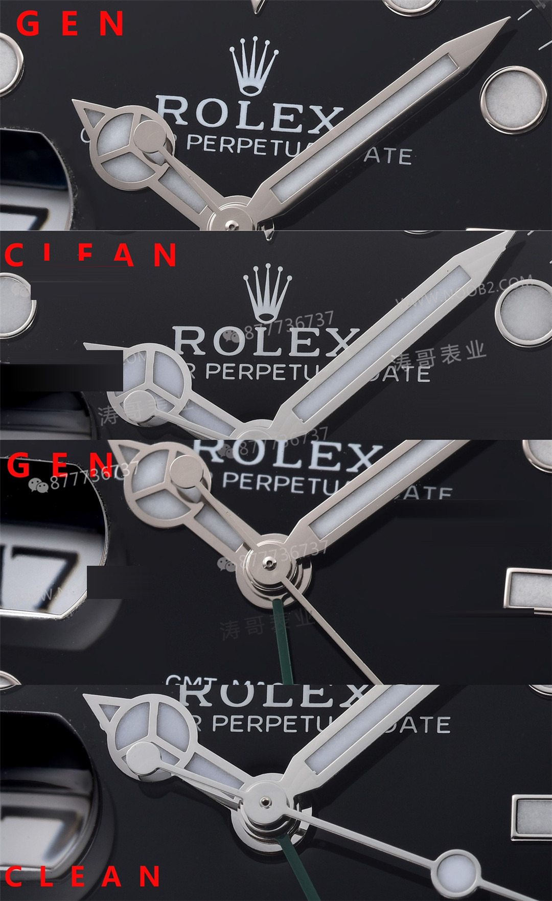 Gerçek-replika karşılaştırması: Clean Rolex GMT Sprite bezel Dandong 3285 mekanizması orijinaline uygun mu? — 24. fotoğraf