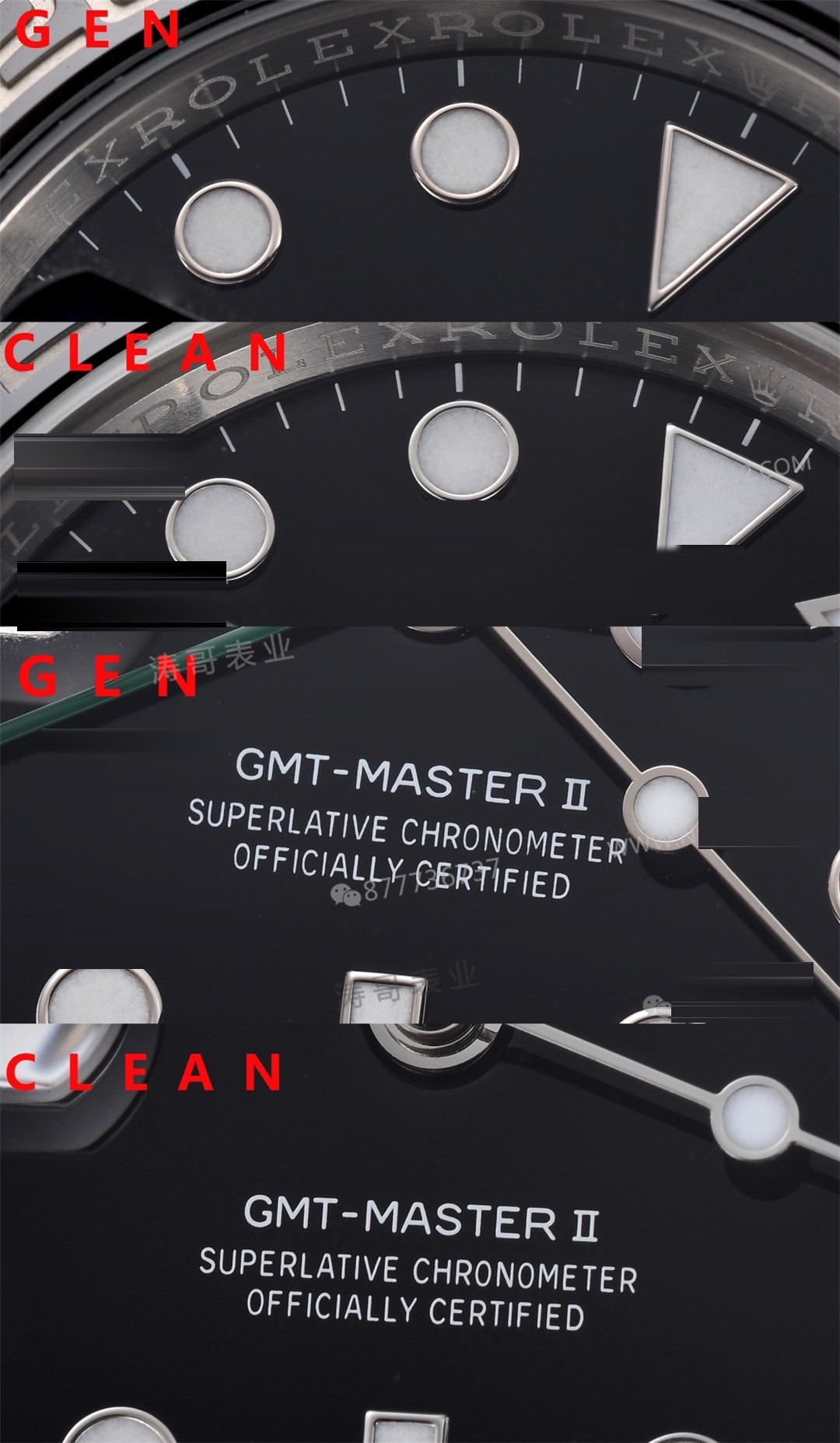 Gerçek-replika karşılaştırması: Clean Rolex GMT Sprite bezel Dandong 3285 mekanizması orijinaline uygun mu? — 25. fotoğraf