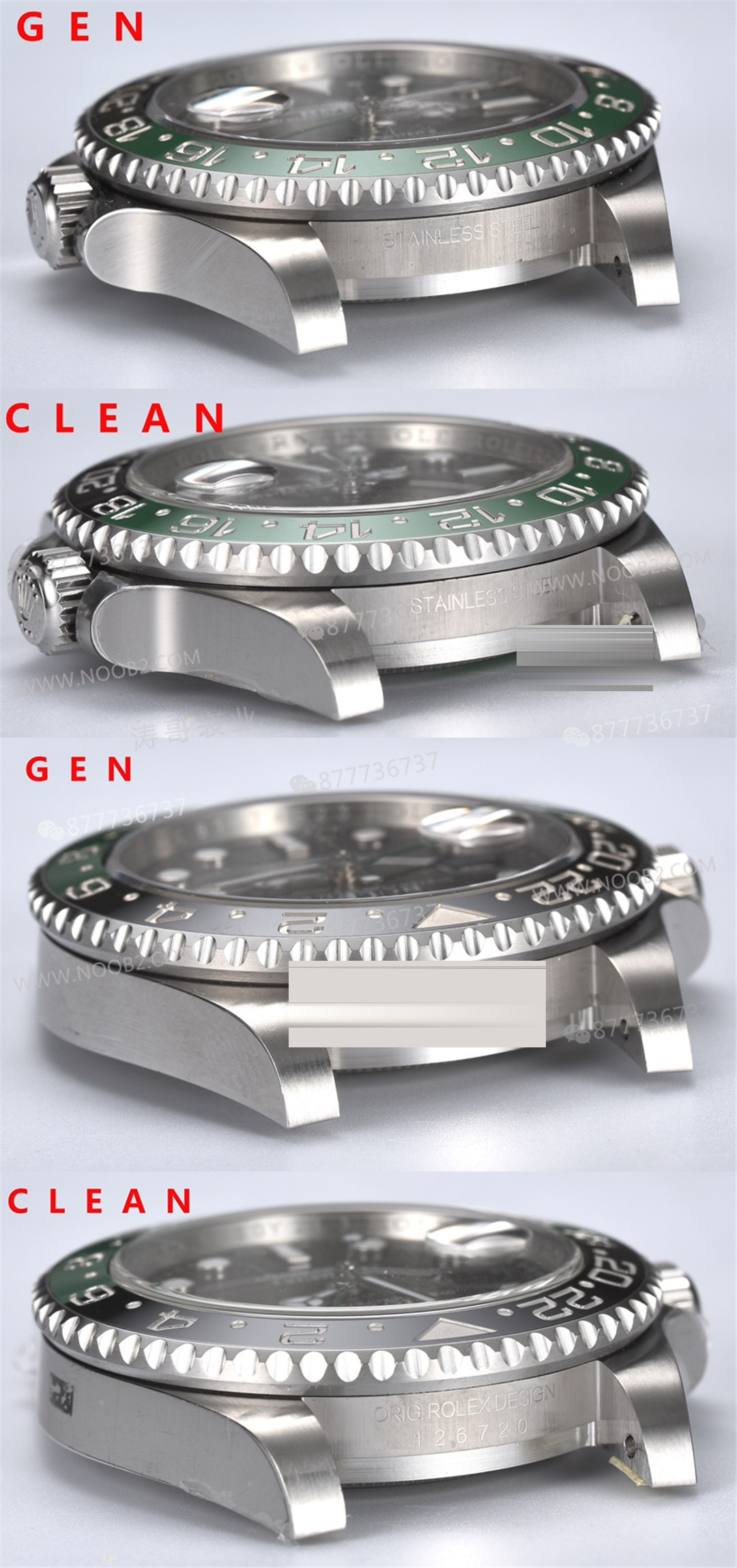Gerçek-replika karşılaştırması: Clean Rolex GMT Sprite bezel Dandong 3285 mekanizması orijinaline uygun mu? — 27. fotoğraf