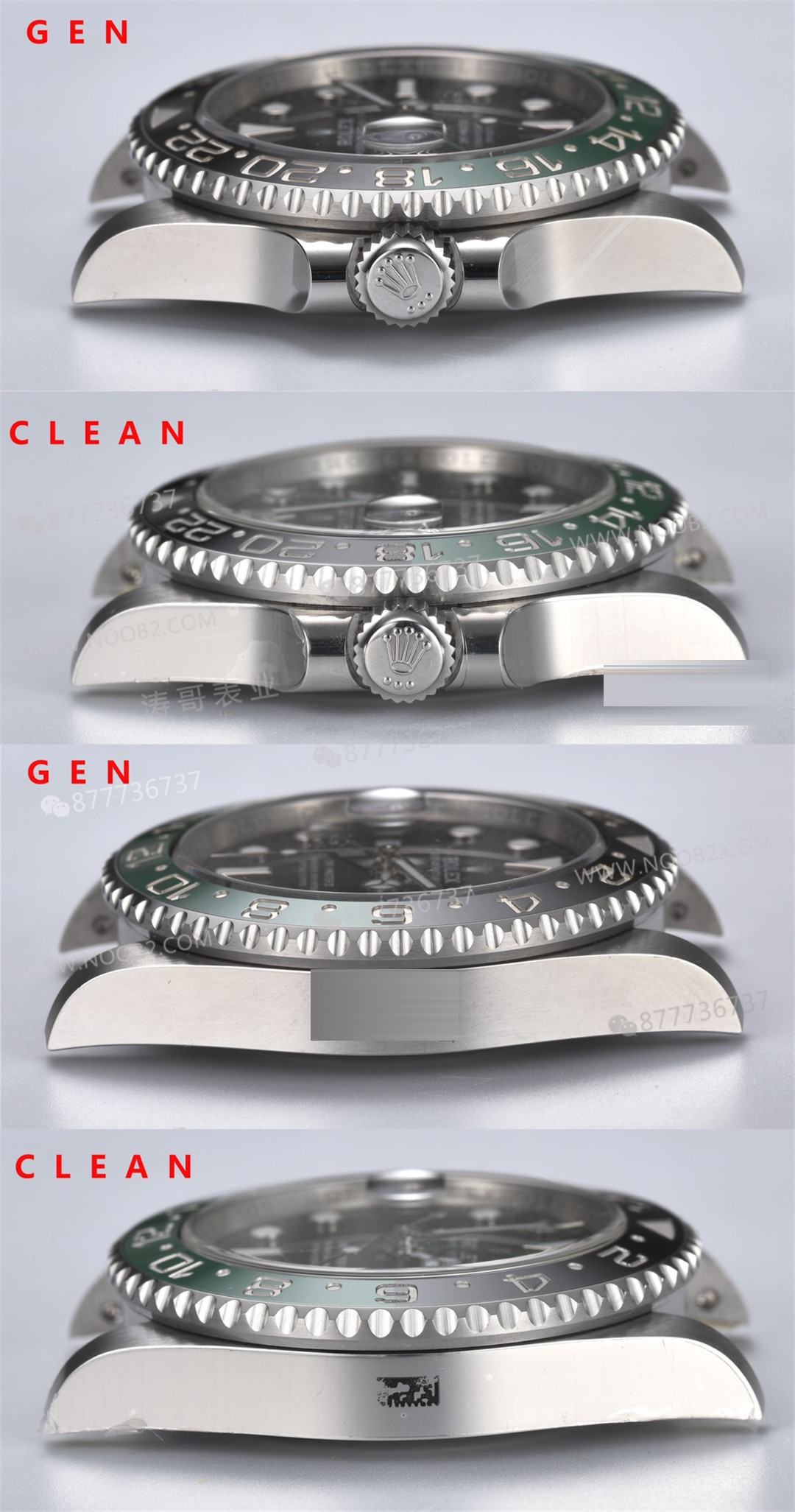 Gerçek-replika karşılaştırması: Clean Rolex GMT Sprite bezel Dandong 3285 mekanizması orijinaline uygun mu? — 28. fotoğraf