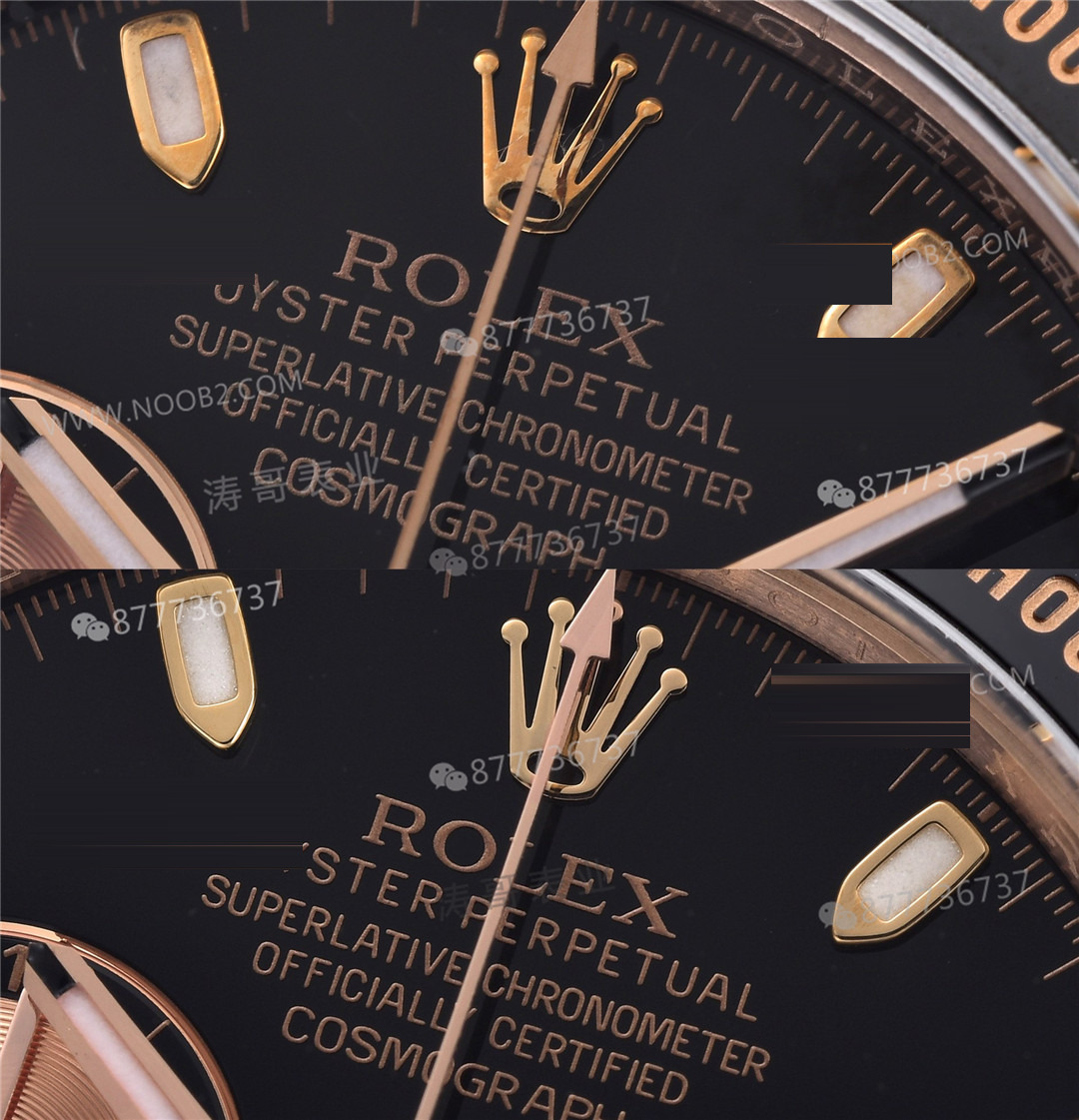 Gerçek-replika karşılaştırması: Clean Rolex rose gold kauçuk kayışlı Daytona m116515ln almaya değer mi? — 5. fotoğraf