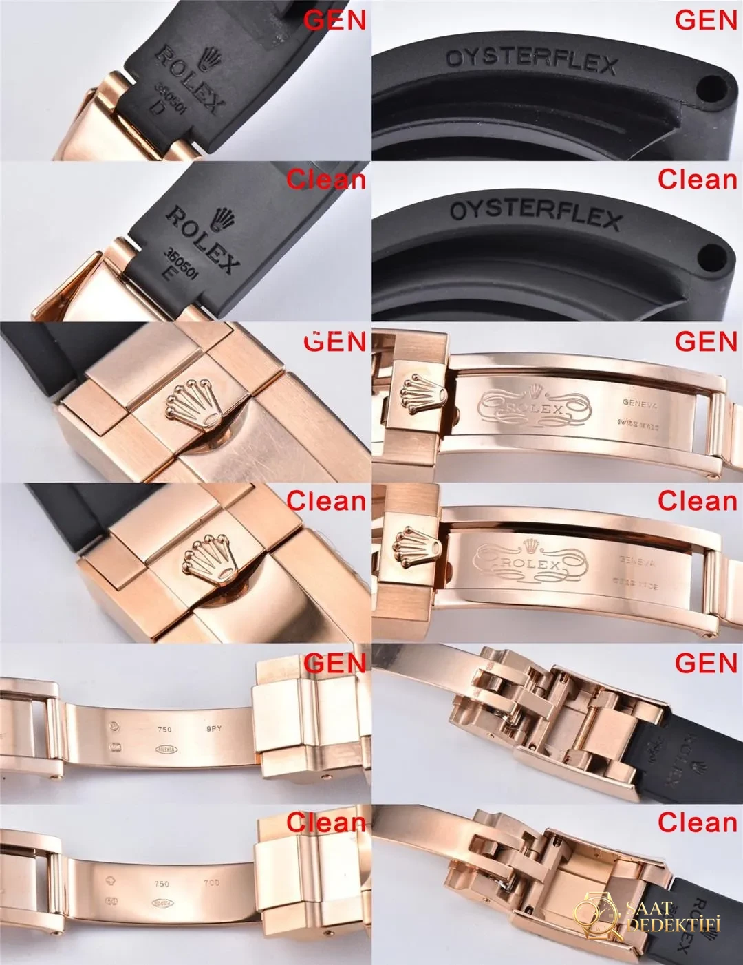 Gerçek-replika karşılaştırması: Clean Rolex rose gold kauçuk kayışlı Daytona m116515ln almaya değer mi? - Fosfor ve Super-LumiNova Gece Görünümü