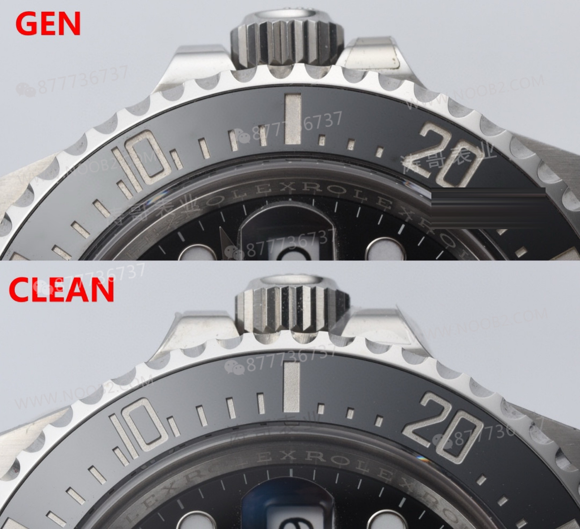 Gerçek-replika karşılaştırması: Clean Rolex tek kırmızı Sea-Dweller 126600 — 5. fotoğraf