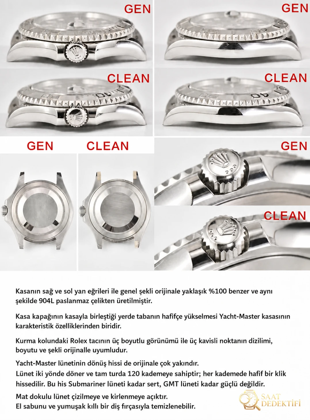 Gerçek-replika karşılaştırması: CLEAN/Clean Rolex gri Yacht-Master 126622 incelemesi - Tepe Koruması ve Ayar Fonksiyonu
