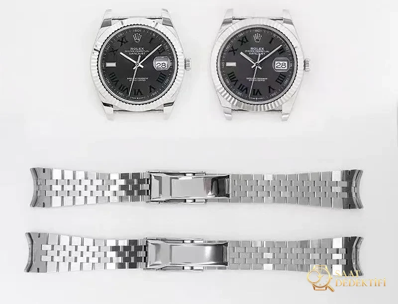 Gerçek-replika karşılaştırması: EW Factory Rolex Datejust 41 serisi Roma rakamlı model ilk bakışta belli olur mu? - Kadran Detayı ve Bezel İşçiliği