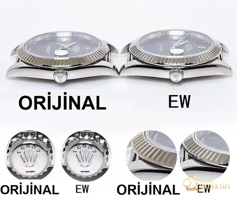 Gerçek-replika karşılaştırması: EW Factory Rolex Datejust 41 serisi Roma rakamlı model ilk bakışta belli olur mu? - Arka Kapak ve Mekanizma Detayı