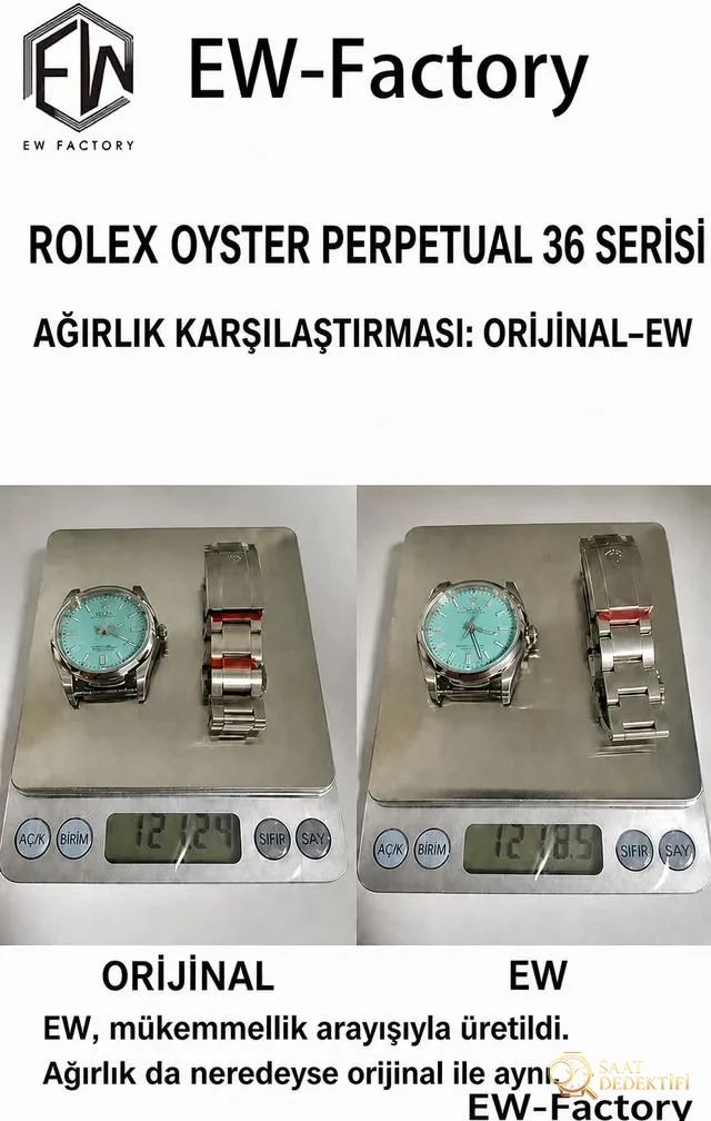 Gerçek-replika karşılaştırması: EW Factory Rolex Oyster Perpetual 36 MM replika saat incelemesi - Kadran İbreleri ve Saniye Akışı