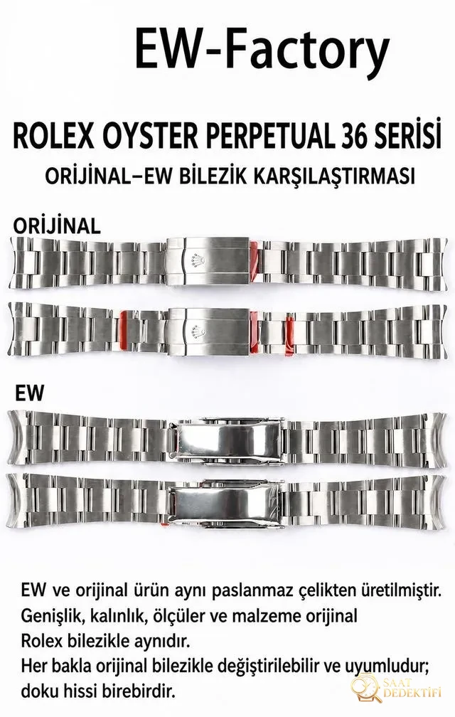 Gerçek-replika karşılaştırması: EW Factory Rolex Oyster Perpetual 36 MM replika saat incelemesi - Cam Yansıma Önleyici (AR) Kaplama