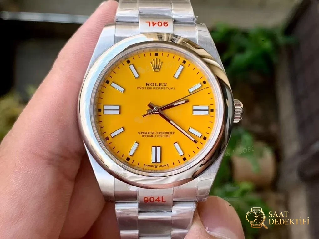Gerçek-replika karşılaştırması: EW Factory Rolex Oyster Perpetual 41 mm replika saat ilk bakışta sahte - Kasa Profili ve Kurma Kolu İncelemesi