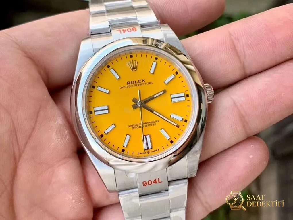 Gerçek-replika karşılaştırması: EW Factory Rolex Oyster Perpetual 41 mm replika saat ilk bakışta sahte - Klips Kilidi ve Lazer Damgalar