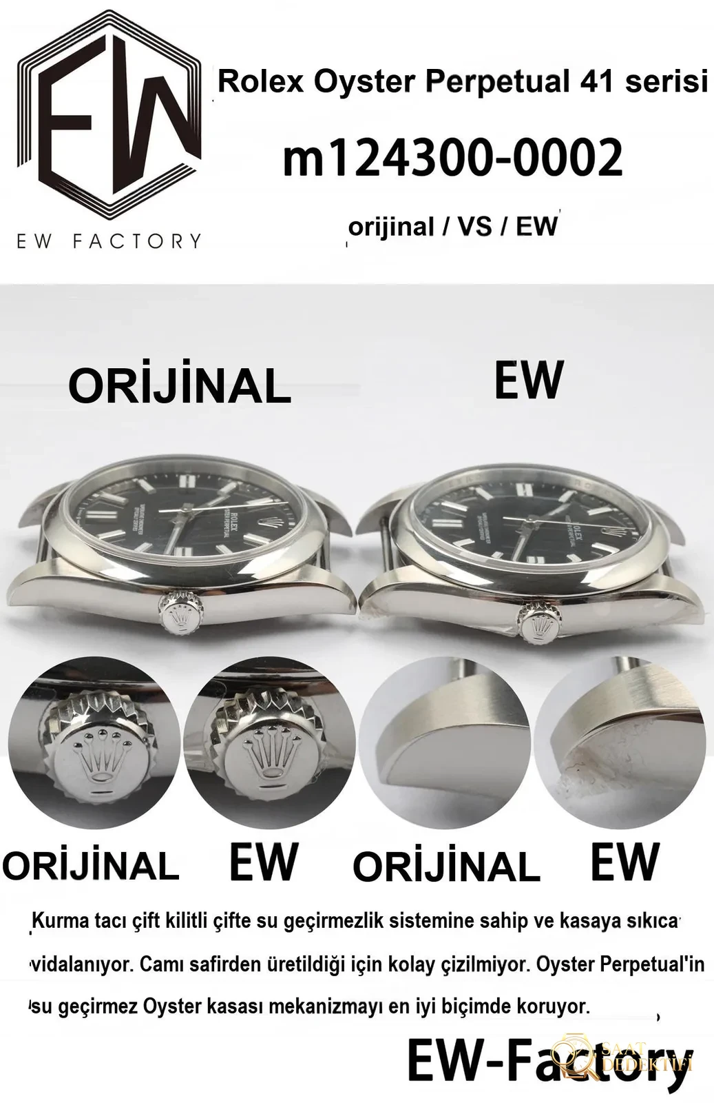 Gerçek-replika karşılaştırması: EW Factory Rolex Oyster Perpetual 41 mm replika saat ilk bakışta sahte - Toka İçi Mikro Ayar Mekanizması