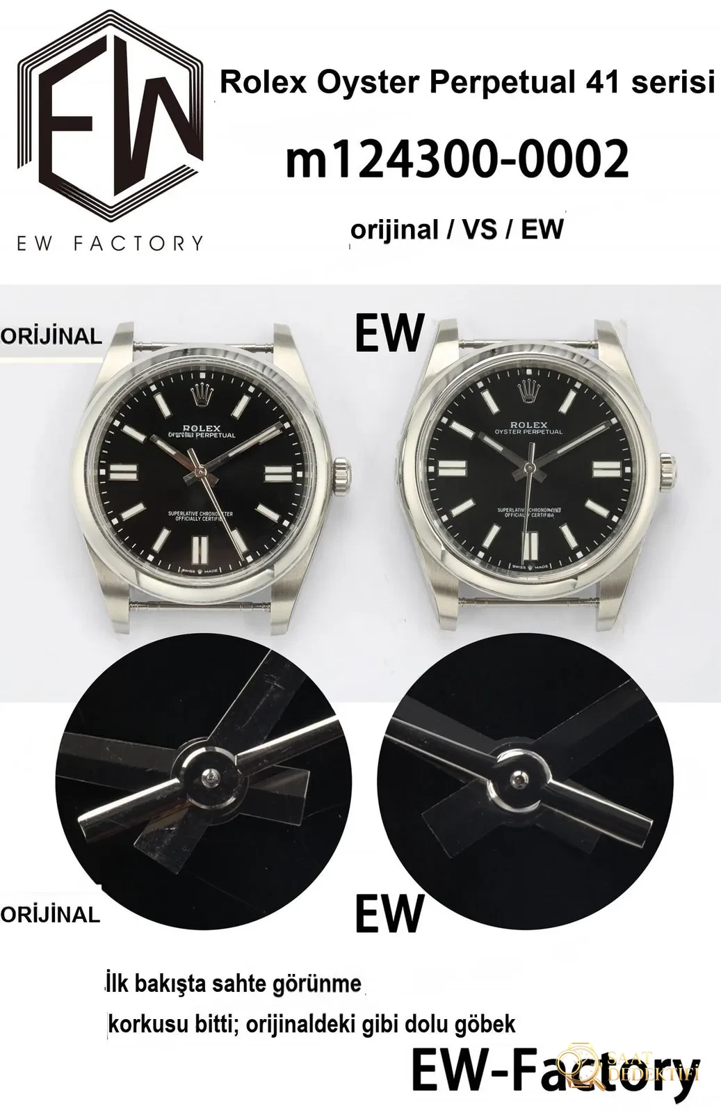 Gerçek-replika karşılaştırması: EW Factory Rolex Oyster Perpetual 41 mm replika saat ilk bakışta sahte - Mekanizma Çark Dizilimi ve Taş Yatakları